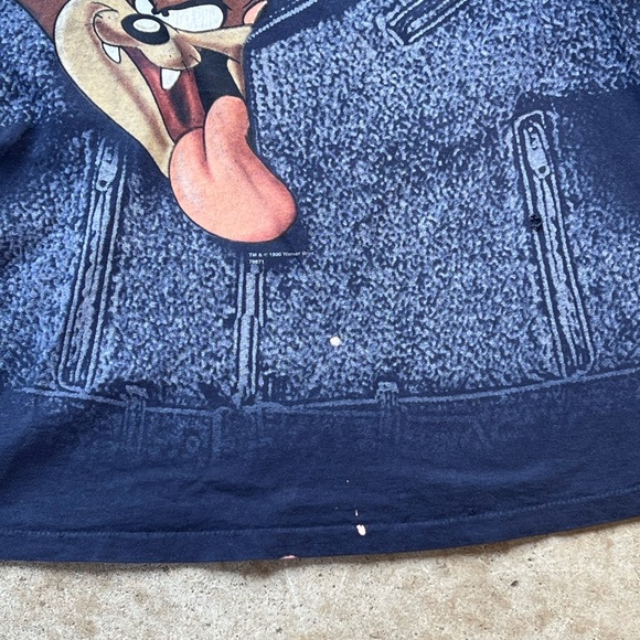 Vintage 90s Looney Tunes Mens Taz AOP Single Stitch Breakthrough T-Shirt Sz xl - Picture 5 of 8